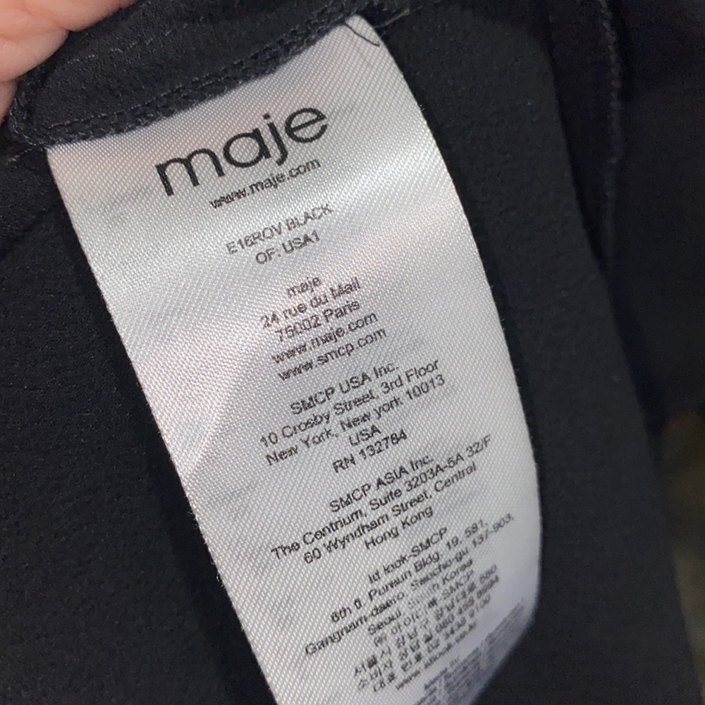 MAJE black dress Rov crisscross pocket size 2 - Picture 6 of 7